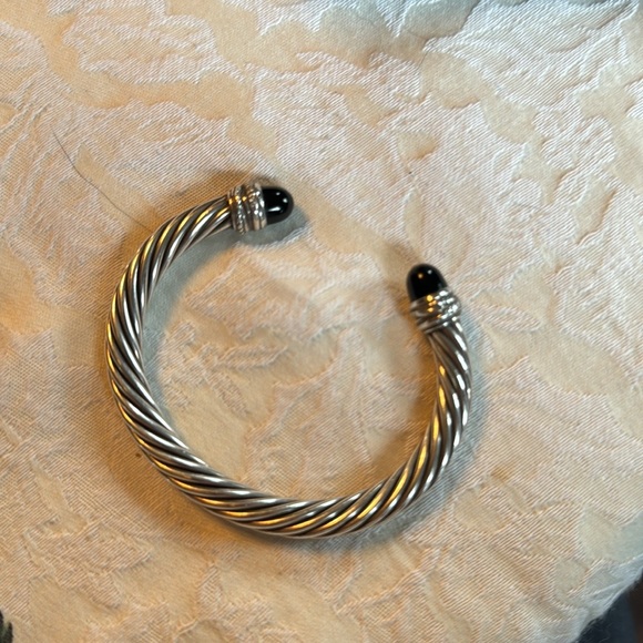 David Yurman Cable Bracelet 7mm Size small Onyx and Diamond - Picture 10 of 16